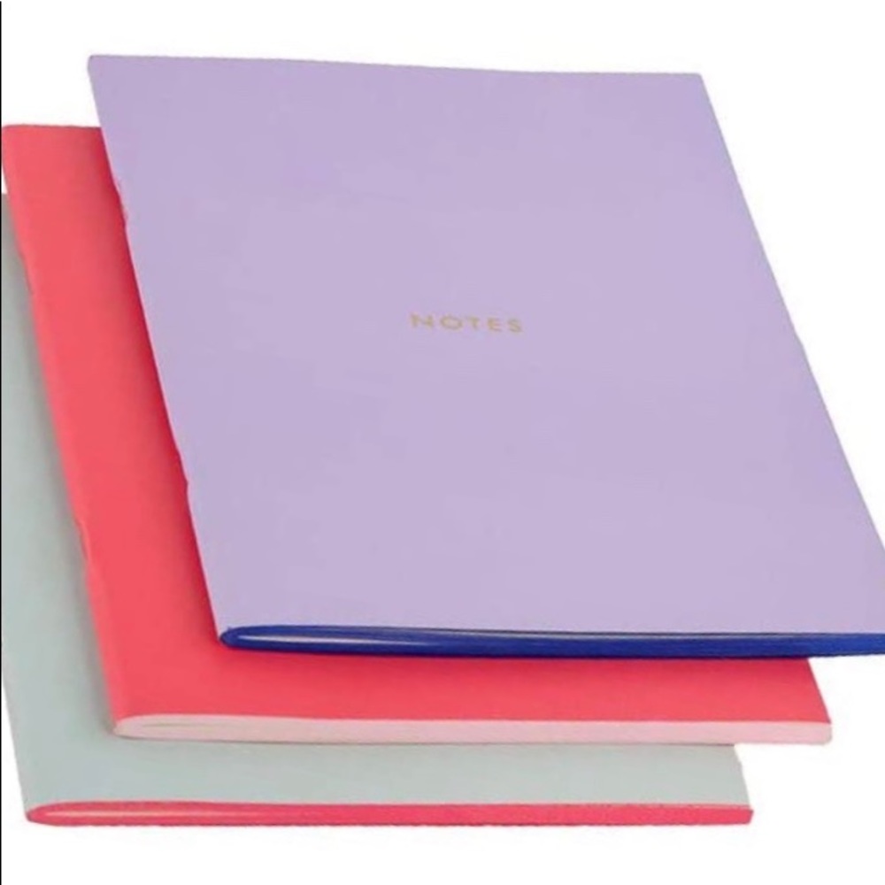 Kate Spade new colorblock tripe notebook set of 3